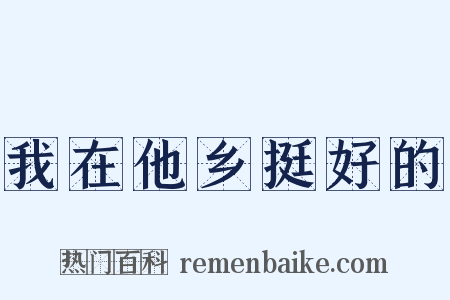 我在他乡挺好的是什么意思的图片